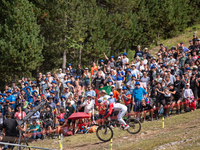 Oisin O Callaghan of Ireland participates in the UCI Mountain Bike World Championships Men Downhill in Pal Arinsal, Andorra, on August 31, 2...