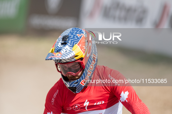 Oisin O Callaghan of Ireland participates in the UCI Mountain Bike World Championships Men Downhill in Pal Arinsal, Andorra, on August 31, 2...