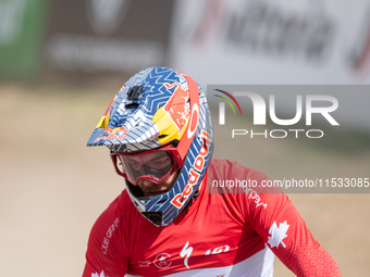 Oisin O Callaghan of Ireland participates in the UCI Mountain Bike World Championships Men Downhill in Pal Arinsal, Andorra, on August 31, 2...