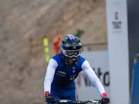 Loris Vergier of France participates in the UCI Mountain Bike World Championships Men Downhill in Pal Arinsal, Andorra, on August 31, 2024....