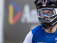 Loris Vergier of France participates in the UCI Mountain Bike World Championships Men Downhill in Pal Arinsal, Andorra, on August 31, 2024....