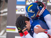 Loris Vergier wins the race in the UCI Mountain Bike World Championships Men Downhill Andorra 2024 in Pal Arinsal, Andorra, on August 31, 20...