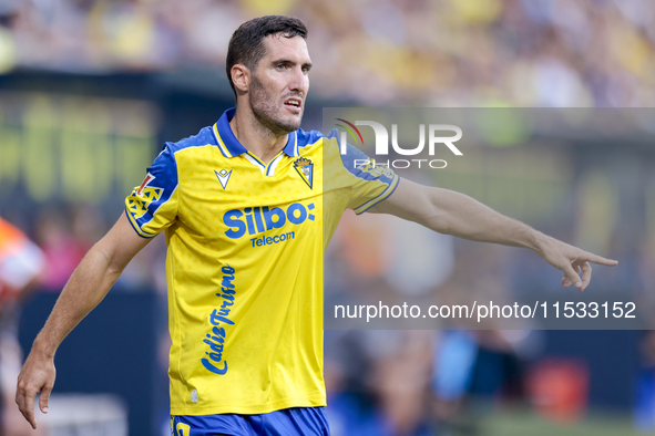 Joseba Zaldua of Cadiz CF during the Liga Hypermotion match between Cadiz CF and CD Tenerife at Nuevo Mirandilla in Seville, Spain, on Augus...