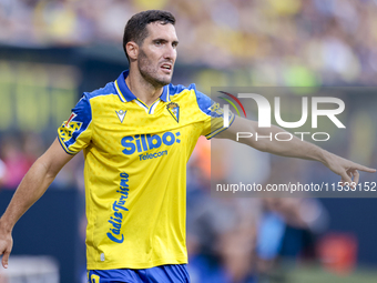 Joseba Zaldua of Cadiz CF during the Liga Hypermotion match between Cadiz CF and CD Tenerife at Nuevo Mirandilla in Seville, Spain, on Augus...