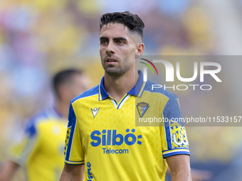 Ruben Sobrino of Cadiz CF during the Liga Hypermotion match between Cadiz CF and CD Tenerife at Nuevo Mirandilla in Seville, Spain, on Augus...