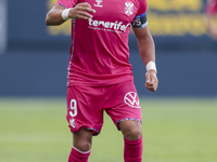 Angel Rodriguez of CD Tenerife runs with the ball during the Liga Hypermotion match between Cadiz CF and CD Tenerife at Nuevo Mirandilla in...