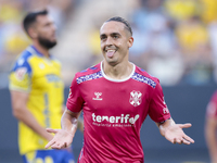 Luismi Cruz of CD Tenerife celebrates a goal during the Liga Hypermotion match between Cadiz CF and CD Tenerife at Nuevo Mirandilla in Sevil...