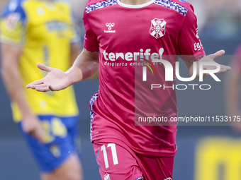 Luismi Cruz of CD Tenerife celebrates a goal during the Liga Hypermotion match between Cadiz CF and CD Tenerife at Nuevo Mirandilla in Sevil...