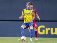 Ivan Alejo of Cadiz CF passes the ball during the Liga Hypermotion match between Cadiz CF and CD Tenerife at Nuevo Mirandilla in Seville, Sp...