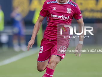 Alejandro Cantero of CD Tenerife runs with the ball during the Liga Hypermotion match between Cadiz CF and CD Tenerife at Nuevo Mirandilla i...