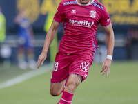 Alejandro Cantero of CD Tenerife runs with the ball during the Liga Hypermotion match between Cadiz CF and CD Tenerife at Nuevo Mirandilla i...