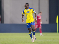 Francisco Mwepu of Cadiz CF celebrates a goal during the Liga Hypermotion match between Cadiz CF and CD Tenerife at Nuevo Mirandilla in Sevi...