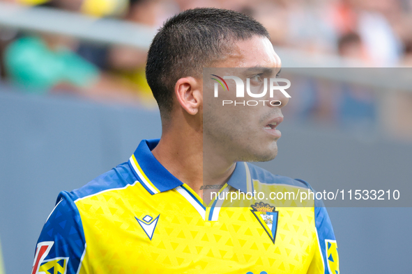 Brian Ocampo of Cadiz CF during the Liga Hypermotion match between Cadiz CF and CD Tenerife at Nuevo Mirandilla in Seville, Spain, on August...