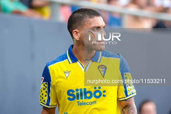 Brian Ocampo of Cadiz CF during the Liga Hypermotion match between Cadiz CF and CD Tenerife at Nuevo Mirandilla in Seville, Spain, on August...