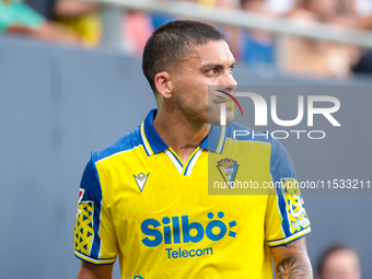 Brian Ocampo of Cadiz CF during the Liga Hypermotion match between Cadiz CF and CD Tenerife at Nuevo Mirandilla in Seville, Spain, on August...