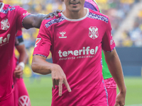 Luismi Cruz of CD Tenerife celebrates a goal during the Liga Hypermotion match between Cadiz CF and CD Tenerife at Nuevo Mirandilla in Sevil...