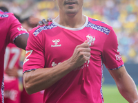 Luismi Cruz of CD Tenerife celebrates a goal during the Liga Hypermotion match between Cadiz CF and CD Tenerife at Nuevo Mirandilla in Sevil...