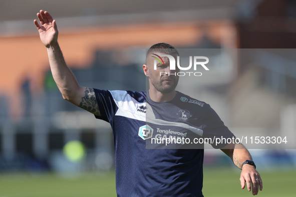 Hartlepool United assistant manager Carl Dickinson during the Vanarama National League match between Hartlepool United and Braintree Town at...