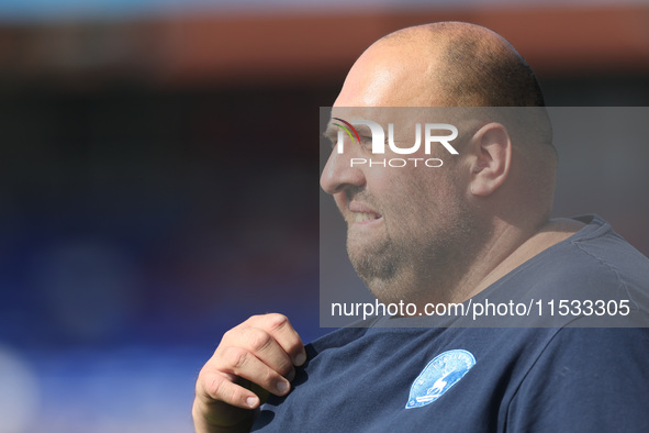 Hartlepool United physiotherapist Danny O'Connor during the Vanarama National League match between Hartlepool United and Braintree Town at V...