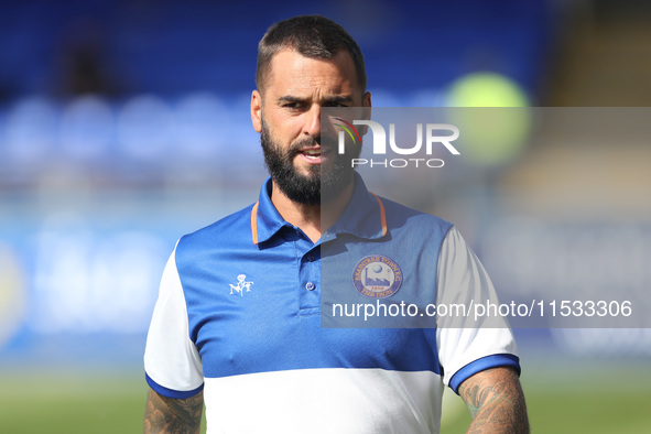 Braintree Town manager Angelo Harrop during the Vanarama National League match between Hartlepool United and Braintree Town at Victoria Park...