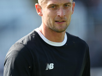 Adam Smith of Hartlepool United warms up during the Vanarama National League match between Hartlepool United and Braintree Town at Victoria...