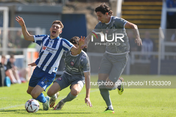 During the Vanarama National League match between Hartlepool United and Braintree Town at Victoria Park in Hartlepool, England, on August 31...