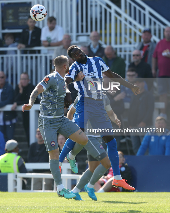 During the Vanarama National League match between Hartlepool United and Braintree Town at Victoria Park in Hartlepool, England, on August 31...