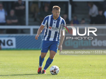 Hartlepool United's Nicky Featherstone is in action during the Vanarama National League match between Hartlepool United and Braintree Town a...