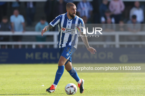 Kieron Freeman of Hartlepool United during the Vanarama National League match between Hartlepool United and Braintree Town at Victoria Park...