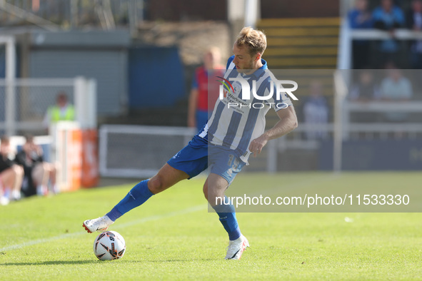 Greg Sloggett of Hartlepool United during the Vanarama National League match between Hartlepool United and Braintree Town at Victoria Park i...