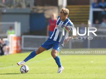 Greg Sloggett of Hartlepool United during the Vanarama National League match between Hartlepool United and Braintree Town at Victoria Park i...