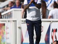 Braintree Town manager Angelo Harrop during the Vanarama National League match between Hartlepool United and Braintree Town at Victoria Park...