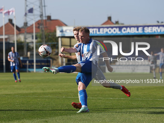 Adam Campbell of Hartlepool United is in action during the Vanarama National League match between Hartlepool United and Braintree Town at Vi...