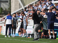 Hartlepool manager Darren Sarll during the Vanarama National League match between Hartlepool United and Braintree Town at Victoria Park in H...