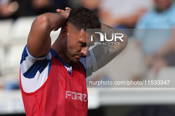 Gary Nadine of Hartlepool United during the Vanarama National League match between Hartlepool United and Braintree Town at Victoria Park in...