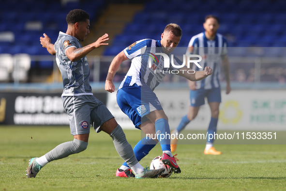 During the Vanarama National League match between Hartlepool United and Braintree Town at Victoria Park in Hartlepool, England, on August 31...