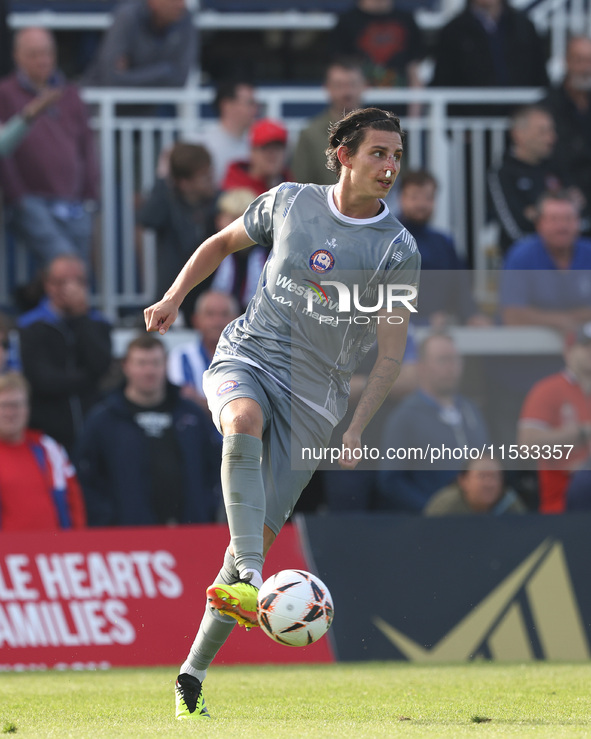 Louie Annesley of Braintree Town is in action during the Vanarama National League match between Hartlepool United and Braintree Town at Vict...