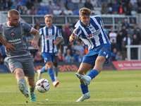 Louis Stephenson of Hartlepool United shoots at goal during the Vanarama National League match between Hartlepool United and Braintree Town...