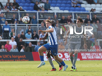 Hartlepool United's Louis Stephenson is in action during the Vanarama National League match between Hartlepool United and Braintree Town at...