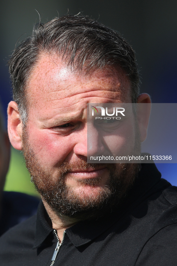 Hartlepool manager Darren Sarll during the Vanarama National League match between Hartlepool United and Braintree Town at Victoria Park in H...