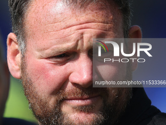 Hartlepool manager Darren Sarll during the Vanarama National League match between Hartlepool United and Braintree Town at Victoria Park in H...