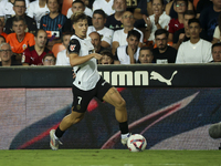 Sergi Canos of Valencia CF during the La Liga match between Valencia CF and Villarreal CF at Mestalla Stadium in Valencia, Spain, on August...