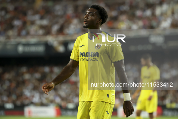 Villarreal's Logan Evans Costa during the La Liga match between Valencia CF and Villarreal CF at Mestalla Stadium in Valencia, Spain, on Aug...