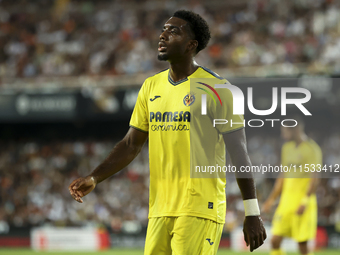 Villarreal's Logan Evans Costa during the La Liga match between Valencia CF and Villarreal CF at Mestalla Stadium in Valencia, Spain, on Aug...