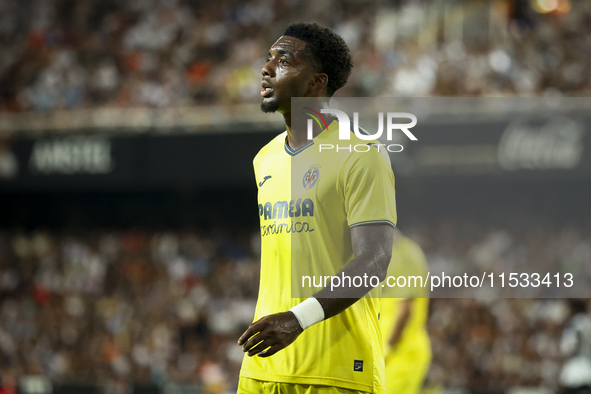 Villarreal's Logan Evans Costa during the La Liga match between Valencia CF and Villarreal CF at Mestalla Stadium in Valencia, Spain, on Aug...