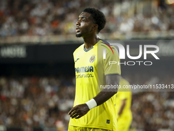 Villarreal's Logan Evans Costa during the La Liga match between Valencia CF and Villarreal CF at Mestalla Stadium in Valencia, Spain, on Aug...