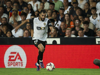 Luis Rioja of Valencia CF during the La Liga match between Valencia CF and Villarreal CF at Mestalla Stadium in Valencia, Spain, on August 3...