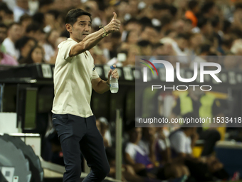 Head coach of Villarreal CF, Marcelino Garcia Toral, during the La Liga match between Valencia CF and Villarreal CF at Mestalla Stadium in V...