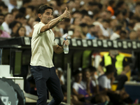 Head coach of Villarreal CF, Marcelino Garcia Toral, during the La Liga match between Valencia CF and Villarreal CF at Mestalla Stadium in V...