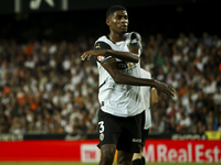 Cristhian Mosquera of Valencia CF during the La Liga match between Valencia CF and Villarreal CF at Mestalla Stadium in Valencia, Spain, on...